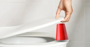 Use this Trick Cup Under Your Toilet