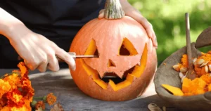 Pumpkin Cleaning Process for Halloween